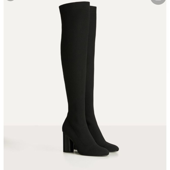 NWT! BERSHKA stretch fabric over the knee boots - Picture 3 of 12